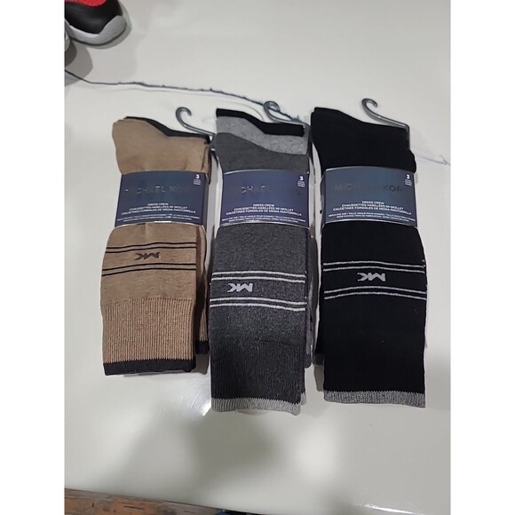 3 Set 9 Pair Total!! Michael Kors Men’s Dress Crew Socks 3 PairsSize US 7-12